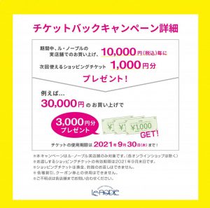 チケットバック キャンペーン Official Blog ブランド洋食器専門店 ル ノーブル